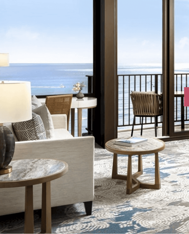 Closeup of Halepuna Grand Ocean Suite living room view