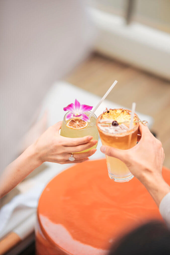 Cocktails at Pool side lounge at Halepuna
