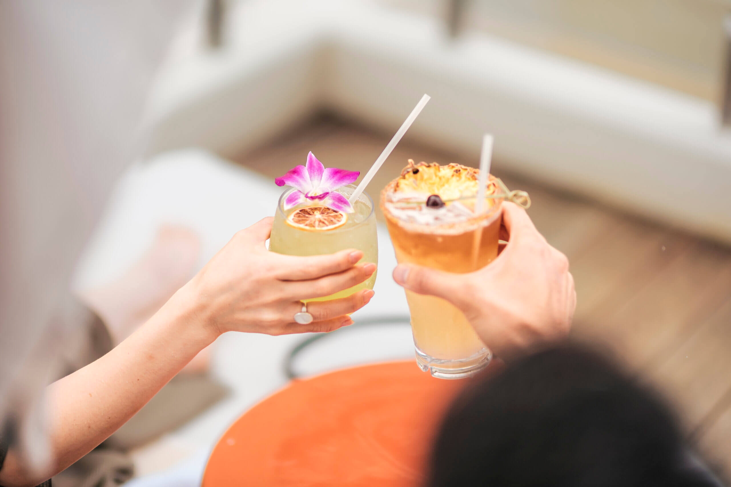 Cocktails at Pool side lounge at Halepuna