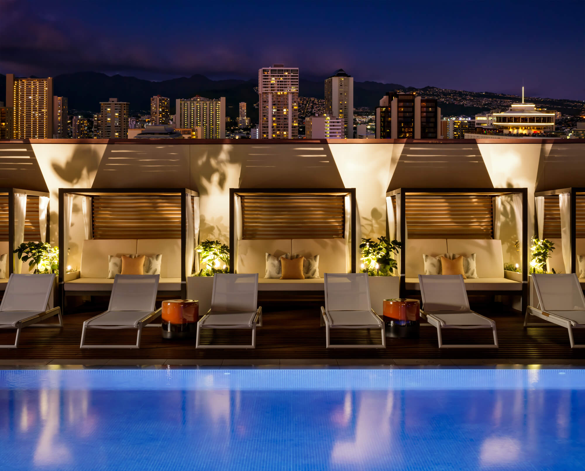 Cabanas at Night